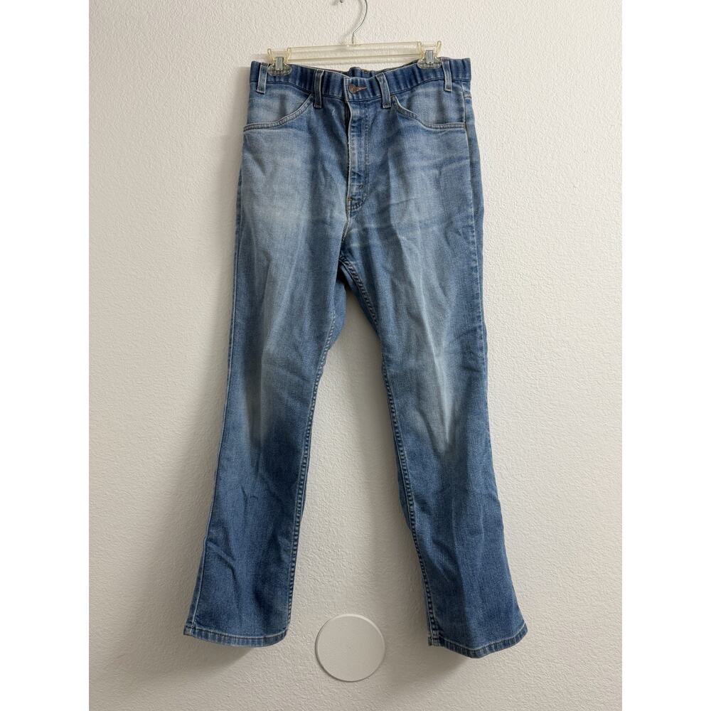 Vintage Levis 977 Jeans Relaxed Fit Med Wash Denim Men's 34x29 Brown Tab